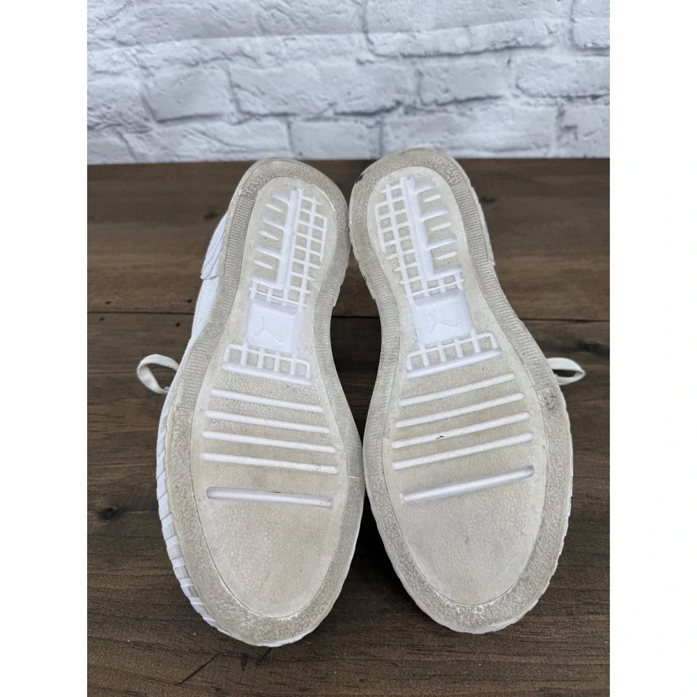 Puma Cali Wedge Womens White Leather Chunky Platform Sneakers Size 7.5